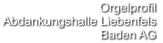 Orgelprofil  Abdankungshalle Liebenfels Baden AG
