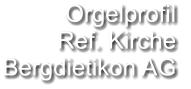 Orgelprofil  Ref. Kirche Bergdietikon AG
