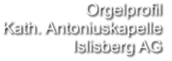 Orgelprofil  Kath. Antoniuskapelle Islisberg AG