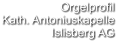 Orgelprofil  Kath. Antoniuskapelle Islisberg AG