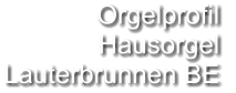 Orgelprofil  Hausorgel Lauterbrunnen BE