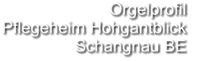 Orgelprofil  Pflegeheim Hohgantblick Schangnau BE