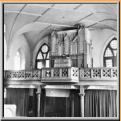 Goll-Orgel 1906, System Wittwer, 9 Pfeifenreihen, 53 Auszüge auf 2 Manualen und Pedal.