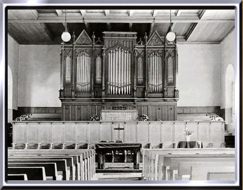 Orgel 1942, Karl Goll,Luzern, pneumatish, Taschenladen, 3P/28