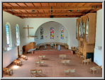 Kirchenraum während Zeiten von Corona