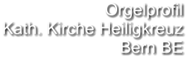 Orgelprofil  Kath. Kirche Heiligkreuz Bern BE