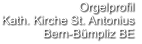 Orgelprofil  Kath. Kirche St. Antonius Bern-Bümpliz BE