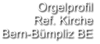 Orgelprofil  Ref. Kirche Bern-Bümpliz BE