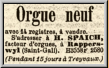 Petite annonce parue dans La Liberté du 18 septembre 1901 attestant la présence du facteur à Treyvaux. 