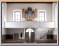 Franziskanerkloster, neue Orgel, Raumansicht