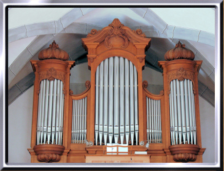 Castiel GR, Ref. Kirche, Orgel 1897/1933 Kuhn, Männedorf, 2P/9