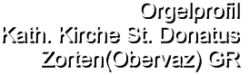 Orgelprofil  Kath. Kirche St. Donatus Zorten(Obervaz) GR