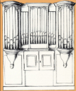 L'orgue Brossard 1822, dessin de Georges Cattin