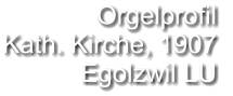 Orgelprofil  Kath. Kirche, 1907 Egolzwil LU