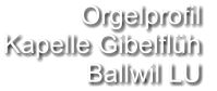 Orgelprofil  Kapelle Gibelflüh Ballwil LU
