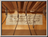 Inschrift des Orgelbauers Heinrich Aman, Wildhaus