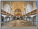 2014 Raumansicht gegen die renovierte Orgel. Geplant ist eine Unterkellerung und eine Bestuhlung/Podium/Bühne um den Raum als Eventlokal zu nutzen.