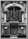 Orgel Kuhn 1968, mechanisch/elektrisch Schleifladen, 4P/73