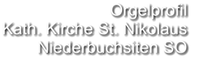 Orgelprofil  Kath. Kirche St. Nikolaus Niederbuchsiten SO