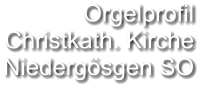 Orgelprofil  Christkath. Kirche Niedergösgen SO