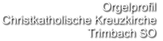 Orgelprofil  Christkatholische Kreuzkirche  Trimbach SO