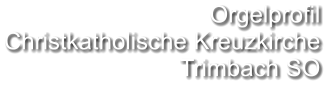 Orgelprofil  Christkatholische Kreuzkirche  Trimbach SO