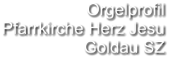 Orgelprofil  Pfarrkirche Herz Jesu Goldau SZ