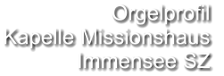 Orgelprofil  Kapelle Missionshaus Immensee SZ