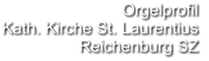 Orgelprofil  Kath. Kirche St. Laurentius Reichenburg SZ