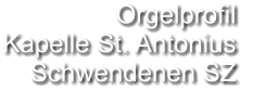 Orgelprofil  Kapelle St. Antonius Schwendenen SZ