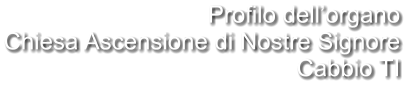 Profilo dell’organo Chiesa Ascensione di Nostre Signore Cabbio TI