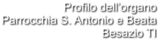 Profilo dell’organo Parrocchia S. Antonio e Beata Besazio TI