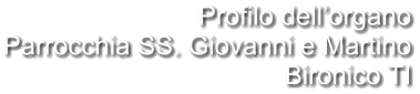 Profilo dell’organo Parrocchia SS. Giovanni e Martino Bironico TI