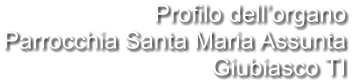 Profilo dell’organo Parrocchia Santa Maria Assunta  Giubiasco TI