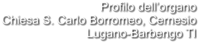 Profilo dell’organo Chiesa S. Carlo Borromeo, Cernesio Lugano-Barbengo TI