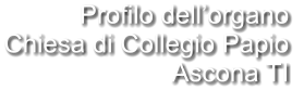 Profilo dell’organo Chiesa di Collegio Papio  Ascona TI