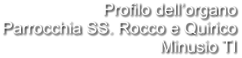 Profilo dell’organo Parrocchia SS. Rocco e Quirico Minusio TI