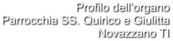 Profilo dell’organo Parrocchia SS. Quirico e Giulitta Novazzano TI