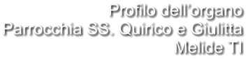 Profilo dell’organo Parrocchia SS. Quirico e Giulitta Melide TI