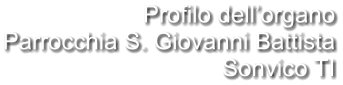 Profilo dell’organo Parrocchia S. Giovanni Battista Sonvico TI