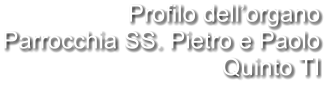 Profilo dell’organo Parrocchia SS. Pietro e Paolo Quinto TI
