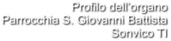 Profilo dell’organo Parrocchia S. Giovanni Battista Sonvico TI