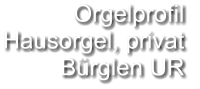 Orgelprofil  Hausorgel, privat Bürglen UR