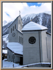 Kirche Blatten (Lötschental) Ansicht 1974; Bild: Pfarrei Blatten/Lötschental