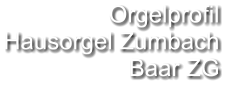 Orgelprofil  Hausorgel Zumbach Baar ZG